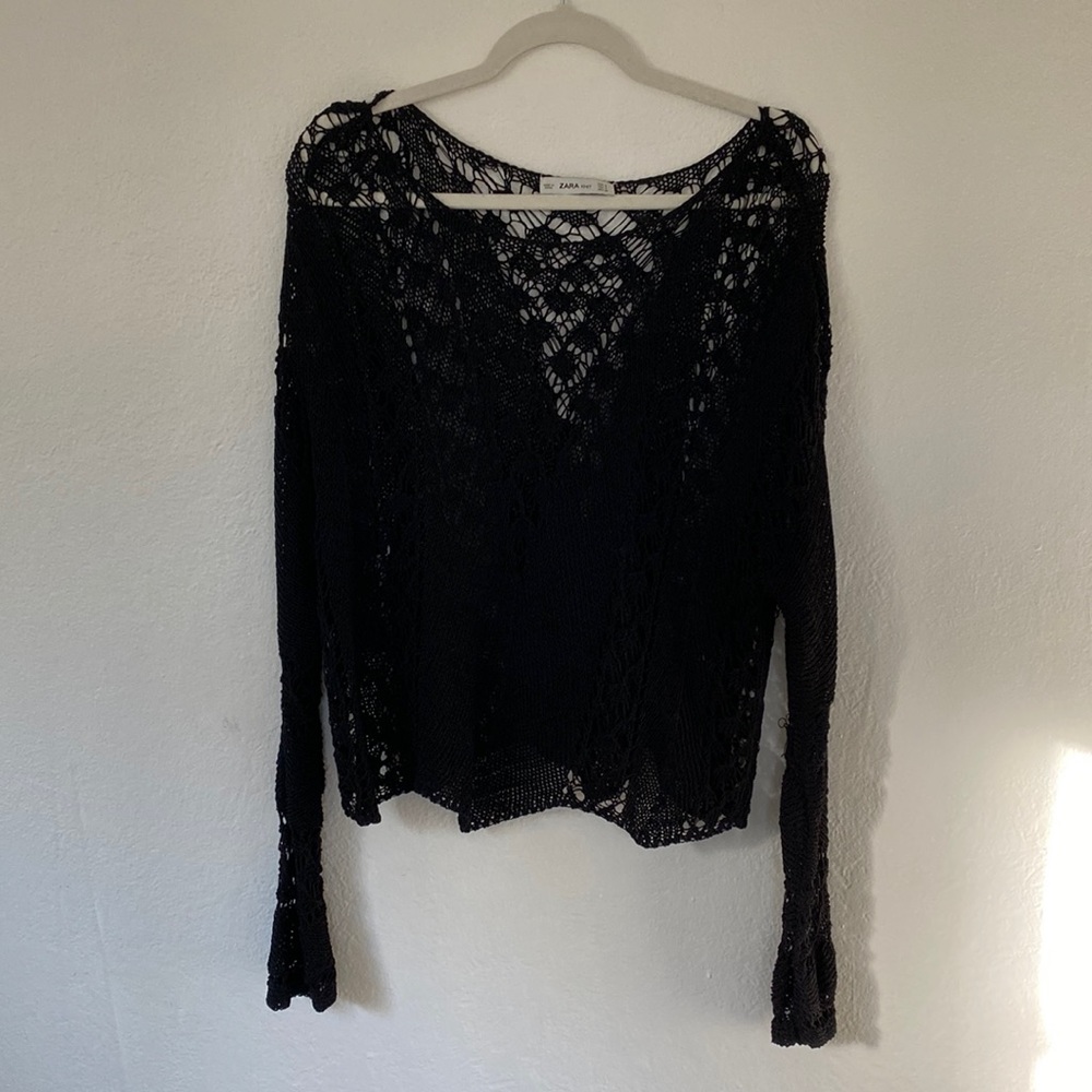 Zara Black Crochet Top